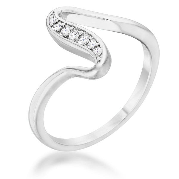 Sheryl 0.07ct CZ 14k Simple Wave Ring