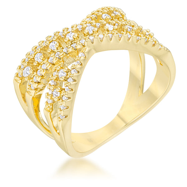 Sandy 0.37ct CZ 14k Classic Criss Cross Ring