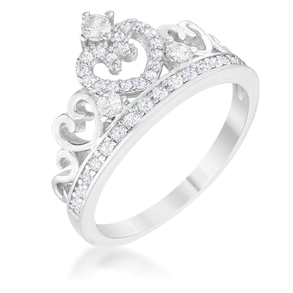 Aurora 0.34ct CZ Heart Crown Ring