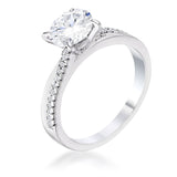 1.4Ct Contemporary Dainty Plated CZ Engagement Ring