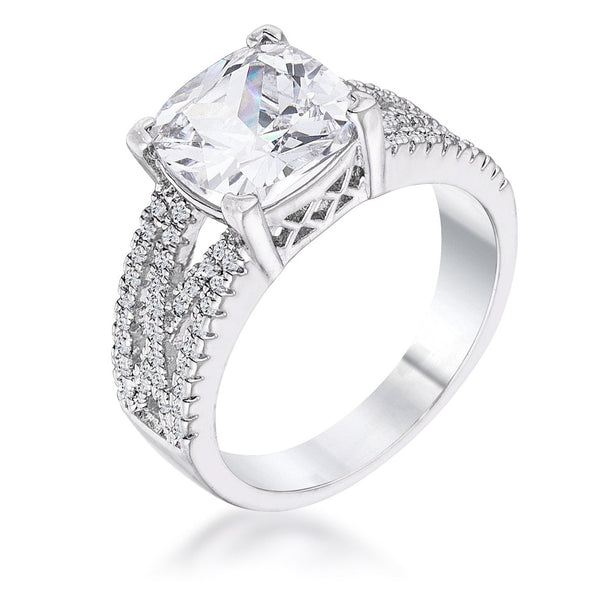 3Ct Elegant Plated Criss-Cross CZ Engagement Ring