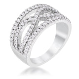 .4Ct Plated Classic Twist Wide CZ Ring