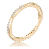.42Ct Dainty 18k Plated Micro Pave CZ Stackable Eternity Ring