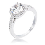 2.97Ct Plated Classic Cushion Cut Halo Ring