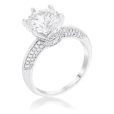 CZ Round Solitaire Quad Micropave Ring