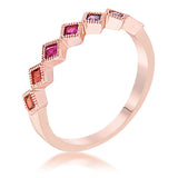 Multi-Color Septem Princess Cut Half Eternity Band