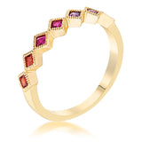 Multi-Color Septem Princess Cut Half Eternity Band