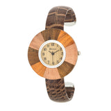 Brenna Wood Inspi Leather Cuff Watch